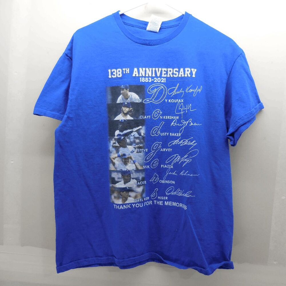 LA Dodgers 138th Anniversary Shirt Sandy Koufax Orel Hershiser Signatures Size L